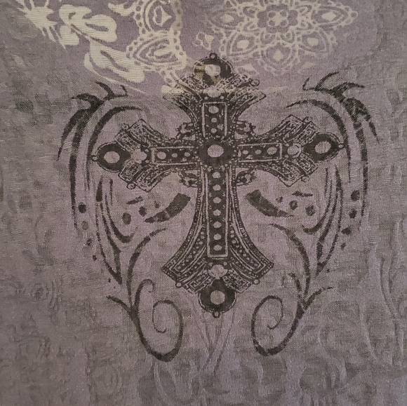 Sheer rhinestone cross gothic tshirt - Picture 5 of 9